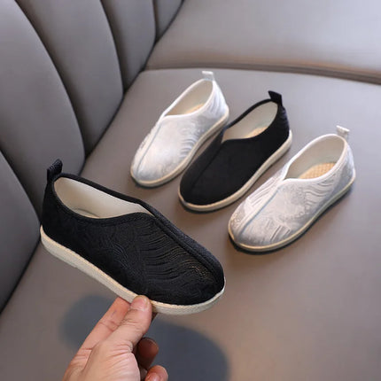 Chinese Style Children Hanfu Shoes Fashion Boys Traditional Casual Embroidered Shoes Versatile Loafers Kids Beijing Cloth Shoes