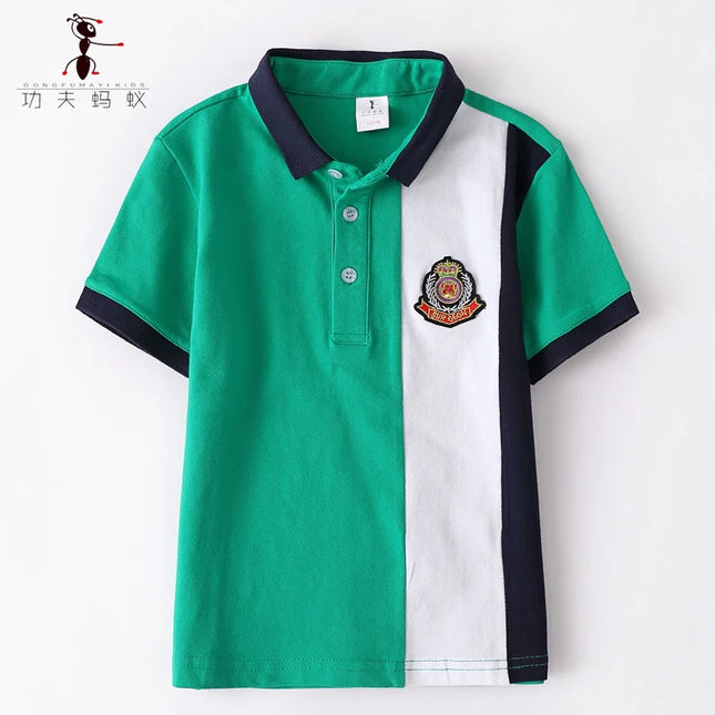 T Shirt Kids Clothes Turn-down Collar Baby Boy Summer Top Polo shirt Color Handsome Stripes Vetement Enfant Fille Camisetas GFMY