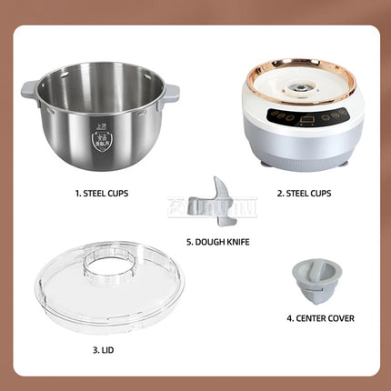 7L Stainless Steel Food Mixer Electric Dough Kneading Machine Automatic Large Capacity Dough Mixer HY-01 2025 NEW