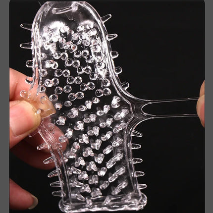 Condom with Spikes Extension Reusable Condom Penis Sleeve Male Enlargement Time Delay Spike Clit Crystal Condoms