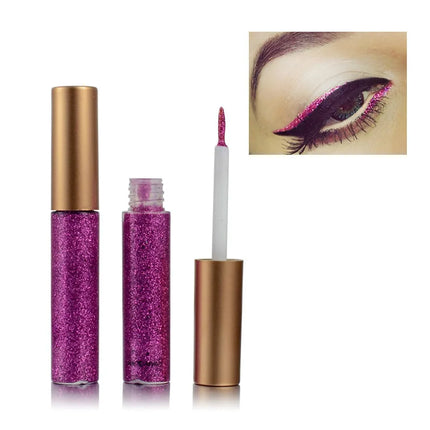Glitter Liquid Eyeliner Set 10 Pieces Metallic Shimmer Eye Liner Long Lasting Sparkling Eyeshadow Tint Smudge Proof Cosmetics