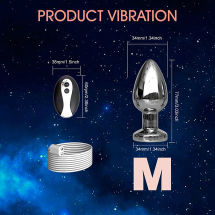 1PCS Metal Magnetic Charge Vibrating Anal Plug Anal G-spot Vibrating Masturbation Prop Adult Sexual Health Sex Toy