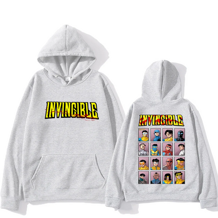 Invincible Mark Superhero Double Sided Printed hoodie Men Women's harajuku clothing Fleece Long Sleeve Anime hip hop streetwear