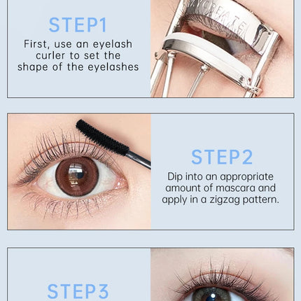 MACKANDY 3D Washable Mascara Makeup, Volumizing & Lengthening Defining Curling Buildable Formula Blackest Black, Paraben Free