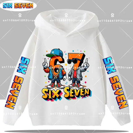 Autumn Children's Comfortable Hoodies 67 Six Seven Digit Print Kid Cute Fleece Sweatshirt Boys Girls Casual Fashion Sport Hooded