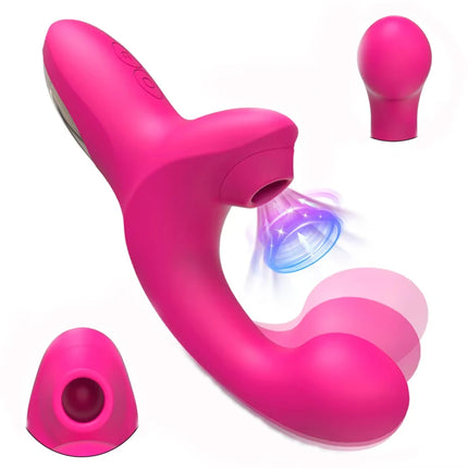Powerful Sucking Dildo Vibrator for Women Female Clit Sucker Vacuum Clitoris Stimulator Finger Wiggling Vibrator Adult Sex Toy