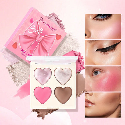 Baked blush facial makeup, high impact color, light and smooth, for Natural Finish -buildable color， contour and highlight the f