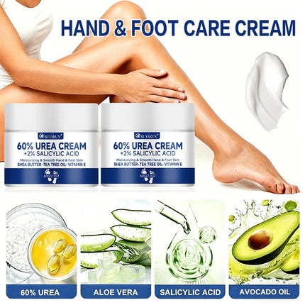 SUYARUN 60% Urea Foot Cream for Cracked Heels & Dry Skin - Intensive Moisturizing Treatment,, Diabetic Foot Care，Combo set.