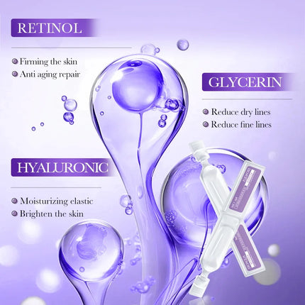 Face Moisturizing Firming Hydrating Retinol Vitamin C Hyaluronic Acid Serum Facial Essence Face Skin Care 30pcs/box