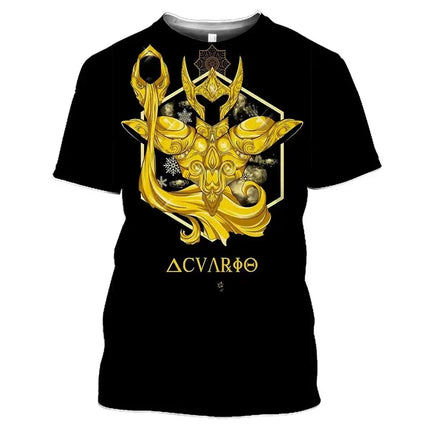 Summer Saint Seiya Anime 3D Printed T-Shirts Men Women Casual Fashion Oversized Short Sleeve T Shirt Male Tees Tops Man Clothing