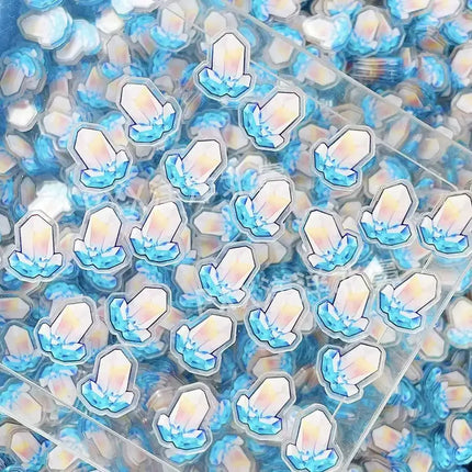 Game Impact Focalors Forina 20Pcs 2cm Patch Keychain Hair Tie Refrigerator Sticker Phone Case DIY Accessories Acrylic Sheets