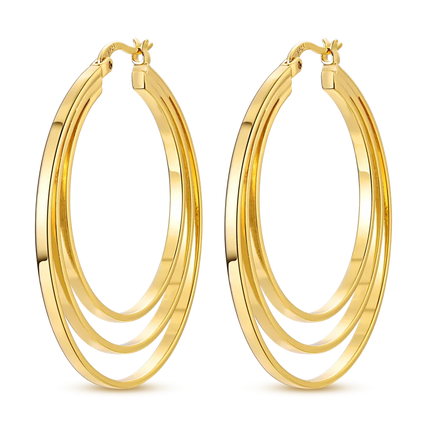 Women original 925 Silver Golden Glowing Firefly Stud Earring Bilayer Round Droplets Heart Gold Hoop Earrings Party Jewelry Gift