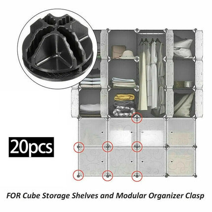 Set of 20 Storage Closet Cube Replacement Grid Connectors Grid Corner Cube