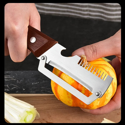 Kitchen Household Multifunctional Peeler Slicer Stainless Steel Scallion Scraper Bottle Opener Ginger Shredder
