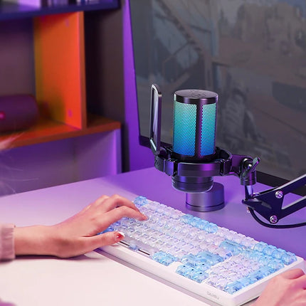 maono DGM20S Gaming USB Microphone Condenser Mic with RGB Light Noise Cancellation Boom Arm for Streaming Podcast YouTube Tiktok