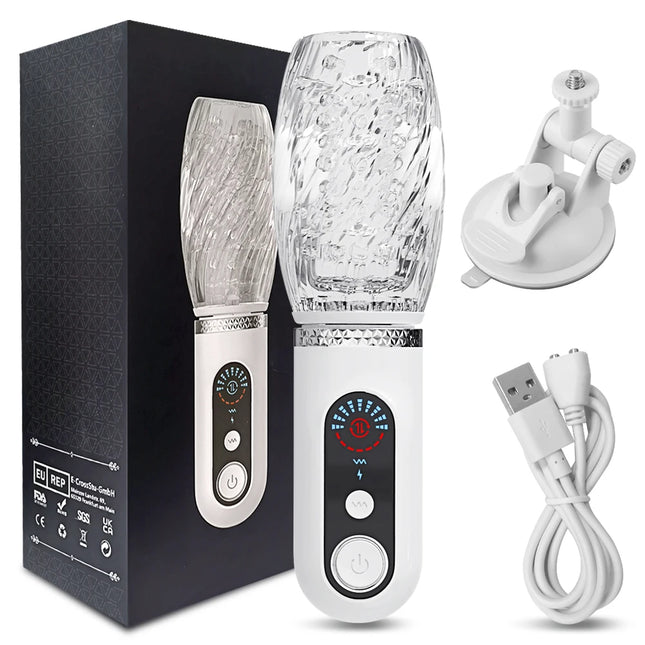Automatic Rotating Vibrating Male Masturbator Cup Vibration Penis Pump Trainer Masturbation Cup Adult Sex Toys for Men Adults 18