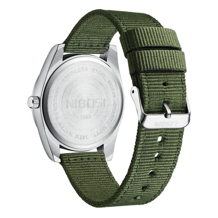 NIBOSI Fashion Luminous Watch Men Nylon Strap Auto Date Quartz Wristwatches Men Sports Military Watch for Men Reloj Hombre 2024