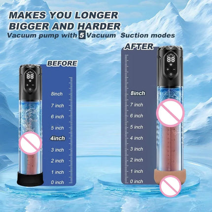 Penis Pump Male Sex Toys Electric Vacuum Dick Enlargement Masturbator Pump Trainer Cock Extender Bigger Penis Size Thickened