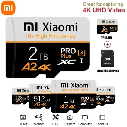 High Speed Memory Card 1TB 2TB Micro TF SD Card 128GB 256GB TF Card For Camera Surveillance Devices For Sony For Lenovo for MI