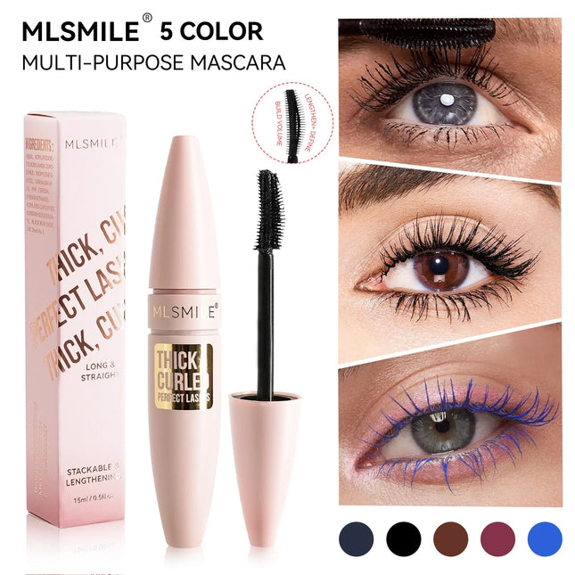 Colorful Mascara Thick Curl Waterproof Natural Eyelash Lengthens Long Lasting Quickly Dry Blue Brown Black Mascara Eye Makeup