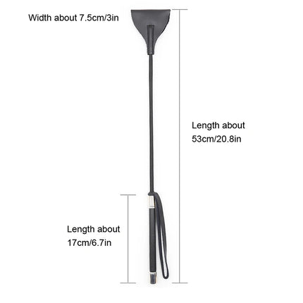 Black Real Leather Whip Horse Crop Widened Head Bdsm Spanking Paddle Flogger Slave Bondage Restraints Sex Toys For Couples