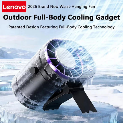 Lenovo Waist Fan Portable Air Conditioner Personal Cooling Clip on Fan for Outdoor Sports Travel Office Workers Summer Gift