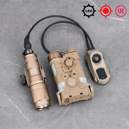 Tactical LED Flashlight Combo L3 NGAL M600 M300 PEQ15 Light with Pressure AXON Switch Fit 20mm Rail for Outdoor Use