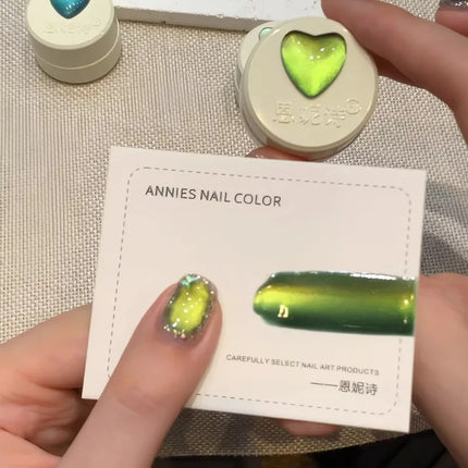 New Style Glass Bead Cat Eye Gel Nail Polish Green Blue Crystal Nail Polish Ice Transparents Gel Nail Polish Art Salon Supplies