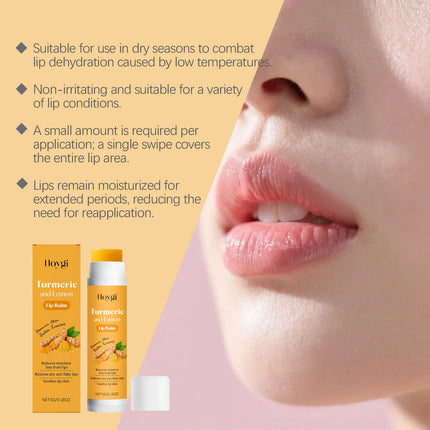 Lip Balm Care Series Lasting Moisturizing Nourishing Lip Care Lemon Turmeric Soothing Tallow Hydrating Balm for Dry Chapped Lips