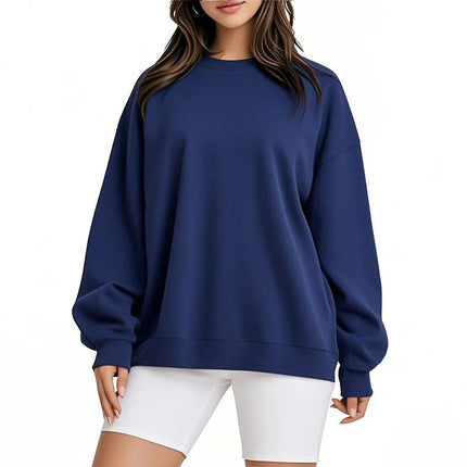 NEW Women Long-sleeve Pullover Sports Casual Sweatshirt Women's Round Neck Loose Tops Spring Autumn Women's Sweatshirt