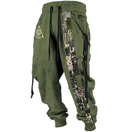 Men's 3D Printed Sports Pants, Long Pants Outdoor Street Casual Daily Polyester Black Red Blue Mid Waist Elastic Pants
