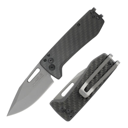 SOG Ultra XR Premium Folding Knife - Lightweight (34g) EDC Pocket Knife w/ S35VN Titanium Coated Blade & Carbon Fiber Handle