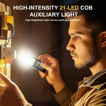 Portable LED Flashlight Super Bright Mini Rechargeable LED Tail Magnet Torch with COB Side Emergency Light for Camping Hiking ﻿