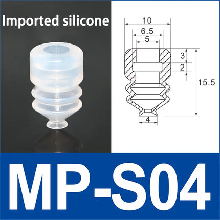 10Pcs Industrial robotic arm small vacuum suction cup single-layer SP double-layer DP three-layer MP silicone strong suction cup