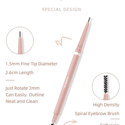 1.5mm Ultra Fine Double-Ended Eyebrow Pencil (Kemelo) Waterproof Sweat-proof Long Lasting Professional Eye Makeup For Women