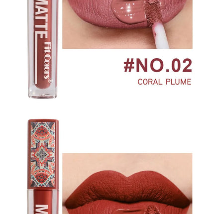 6Colors Waterproof Liquid Lipstick Matte Velvet Clay Texture Lip Gloss Bohemian Style Earth Brown Lasting Non Stick Cup Makeup