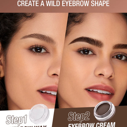 O.TWO.O Eyebrow Pomade 2-in-1 Brow Gel Wax Waterproof Long Lasting Creamy Texture Eye Brow Tint Enhancer Cosmetic Makeup
