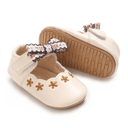 Spring and Summer New Baby Korean Version Flower Embroidered Princess Shoes For Women's Soft Soled Baby Walking Shoes
