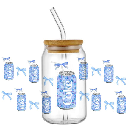 New Design Diet Coke 3D Decal UV DTF Cup Wraps for 16oz Glasses DIY Mug Phone Waterproof Transfer Sticker