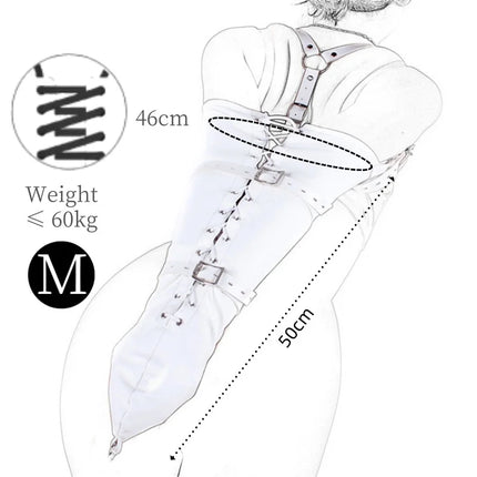 Erotic Games Both Arm Back Bondage Gloves with Adjustable Shoulders Strap Handcuffs for Couple Secure Restraint Adult Sex Toys