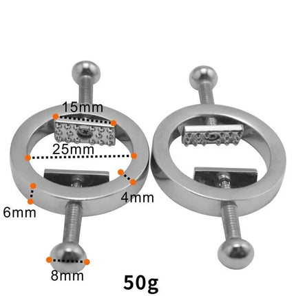 2Pcs Non-Piercings Nipple Shields Rings Circle Clamps Nail Plate Breast Clamps with Internal Spike Sexy Body Breast Jewelry Gift