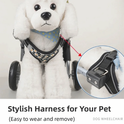 Lightweight Aluminum Pet Mobility Cart Adjustable Detachable Dog Wheelchair Rehabilitation Training Four-Wheel Mobility