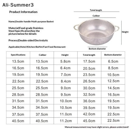 【Summer3】1Pc 2026 New Kitchen Tool Stainless Steel Kitchen Mesh Sifter Colander Strainer Sieve Baskets