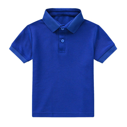 Baby Boys POLO Shirts Kids Short Sleeved T-shirt 2026 New Summer Solid Lapel Tops Toddler Boy Clothes 18M-6Y Children Clothing