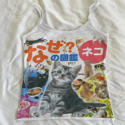 90s Cute Girl Baby Tank Tank Tops Aesthetic Y2k Printing Women Clothing Cropped Tops Gothic Punk Printing Trashy Girls Tank Tops