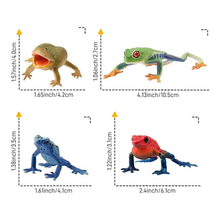 12Pcs Simulation Frog Reptile Animals Model Toy Mini Frogs Figures Dolls Action Figurines Toys Children Set Gift Cake Decoration