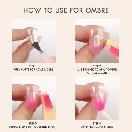 10-Color Cushion Gradient Painting Gel, UV/LED Blush Tap Gel, Nail Art Cushion Tap Gel Painting Tool