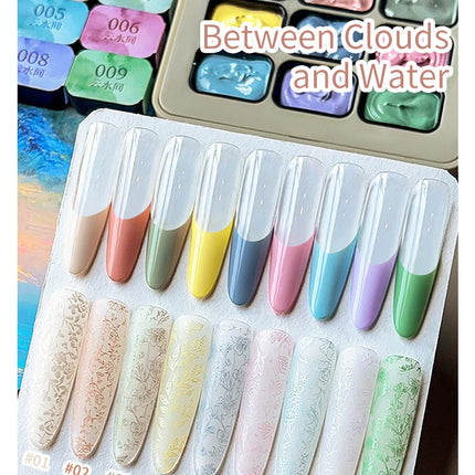 MORDDA 9 Colors Patting Glue Smudge Canned High Saturation Popular Semi-Solid Nail Polish Glue Women's Salon Manicure DIY