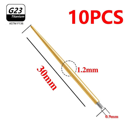 10pcs G23 Titanium Piercing Body Piercing Tool Jewelry Tools Puncture Needle  For Belly Lip Ear Eyebrow Guide Needle Piercing