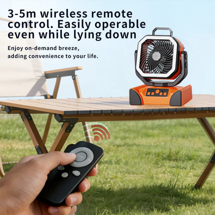 50000mAh Portable Camping Fan with  Remote Contral 4 Wind Speeds Fast Charging for Outdoor Fishing Travel Cooling Electric Fan